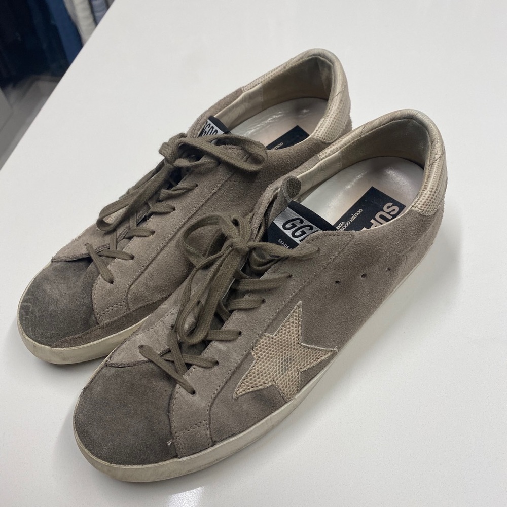 Grey suede & python Golden Goose